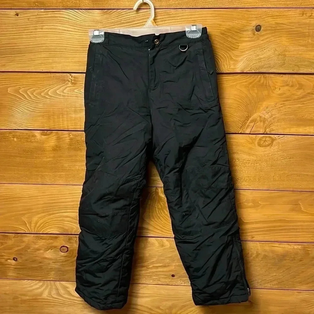 Lands end‎ grow along kids snow pants 10 Black sled ride snowmobile adjustable